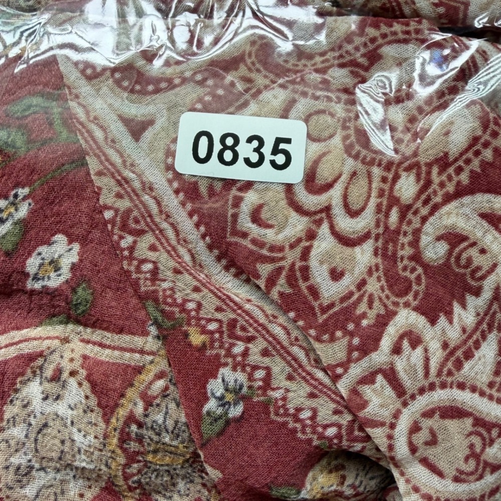 Boho Patchwork Paisley Duster Kaftan Womens L Burgundy Sheer Lace Festival NWT - Picture 12 of 12